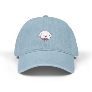 Embroidered Dog Denim Hat | Stylish Blue Cap for Pet Lovers